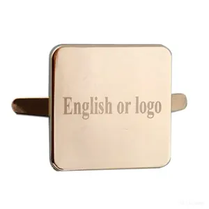 Custom Metal Tag Clothing Brand Engrave Logo Mass Metal Label Gold Plated Swimwear Clothes Metal Tag With Logo For Sweater