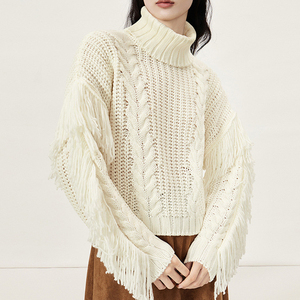 Dolcevita spesso personalizzato <span class=keywords><strong>con</strong></span> frangia per donna - Product Image 5