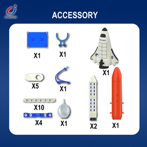 Lanzador de cohetes Chengji, bloques de construcción, proyección de pulverización 2 en 1, avión espacial, proyector espacial, linterna de juguete - Product Image 3
