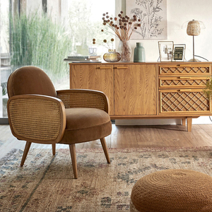 <span class=keywords><strong>Fauteuil</strong></span> en rotin et en bois de style nordique bohème pour la maison, le restaurant, l'hôtel, la villa, le café, le salon, meubles en tissu bouclé - Product Image 4