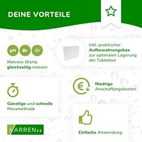Harren24 Testeur de piscine pH et chlore avec 40 pour comprimés (20 Phénol Rouge + 20 DPD1) Bandes de 5mm Sac de 100 unités