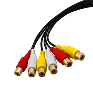 สาย AV 3 ชาย ต่อ 6 หญิง ขั้วต่อ RCA ชุบทองสำหรับเครื่องเล่นดีวีดี การเชื่อมต่อทีวี - Product Image 4