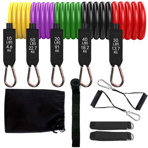 2025 usine en gros ensemble de gymnastique à domicile 11 pièces en caoutchouc exercice entraînement résistance bandes élastiques solide caoutchouc Stretch Fitness série - Product Image 6