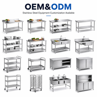 Mesa de Preparación de Acero Inoxidable para Restaurante con Estante Trasero para Cocinas de Hotel, Proveedor de Equipos Personalizados OEM
