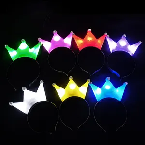 Bandeaux à couronne lumineux en plastique pour fête Bandeau à couronne clignotante LED Accessoires pour cheveux