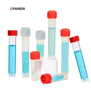 Fanen 10ml Laboratory PP Disposable Screw Cap Culture Sampling Tube
