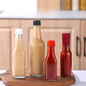 Bouteille en verre décorative vide pour sauce chili 8oz, sauce BBQ 250ml 500ml, bouteille en verre scellée spéciale pour sauce tomate - Product Image 2
