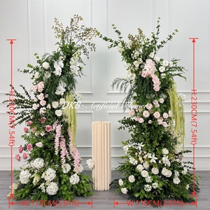 Arche de fleurs artificielle en soie faite à la main, écologique, personnalisée, en forme de corne, pour mariage, hauteur 7-8 pieds, vente en gros DKB Factory - Product Image 3