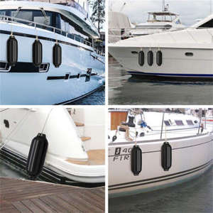 Fender de bateau de 27 pouces longue durée, lot de 4, noir, résistant aux UV, en alliage d'acier, matériel marin neuf - Product Image 1