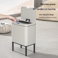 ELPHECO Couvercle de poubelle intelligent à capteur, en acier inoxydable, de luxe léger, détachable, pour la maison, les salles de bain et les salons
