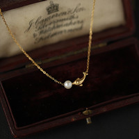 Vente en gros de bijoux personnalisés en acier inoxydable plaqué or 18 ct pour animaux de l'océan collier de baleine pour femmes