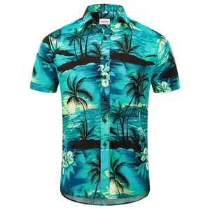 Mode Hawaii Ontwerp Sublimatie Afdrukken 100% Polyester Mannen Polo T-shirt