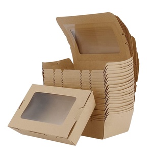 Envío <span class=keywords><strong>Gratis</strong></span>, en Stock, Cajas de Papel Kraft para Comida para Llevar, Impresión Personalizada, Cajas Desechables para Almuerzo, Bento, Sushi, Ensaladas, con Ventana - Product Image 2