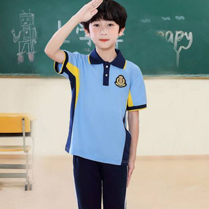 Venta al por mayor de uniformes escolares personalizados, camisetas <span class=keywords><strong>polo</strong></span> azules para niños y niñas - Product Image 3