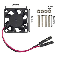 Ahududu Pi için soğutma fanı 30x30x7mm DC 5V fırçasız Mini soğutma fanı ahududu Pi için 3 B +, Pi 3 B, Pi 2