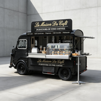 Remolque Comercial Personalizado con Área de Mesa Pain Au Chocolat, Estación de Bebidas de Chocolate Caliente para la Calle Financiera
