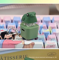 Porte-clés Fidget en plastique en forme de canard jaune, avec son et bouton de clavier Anime