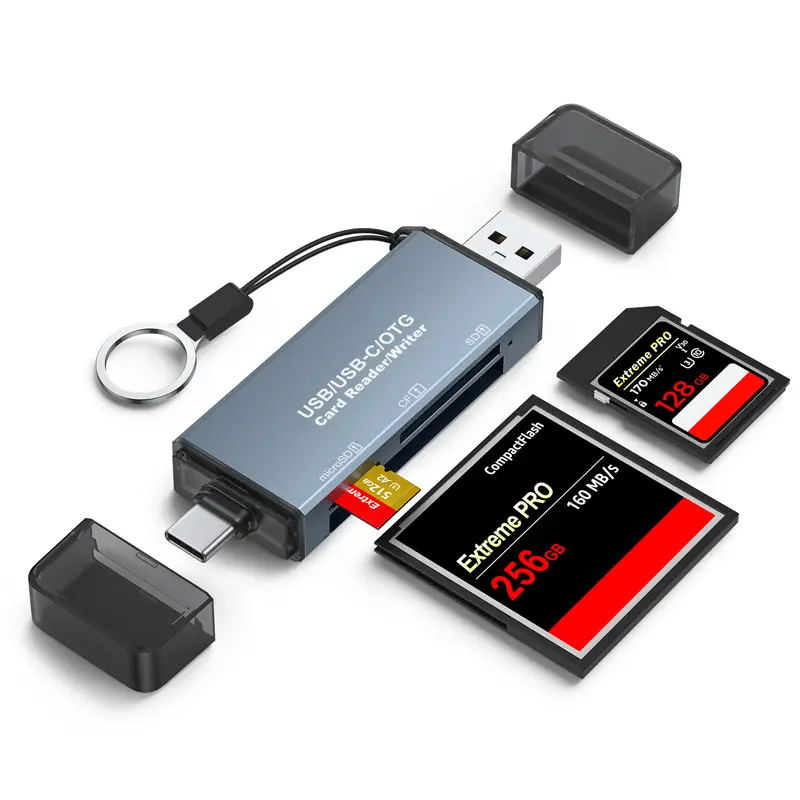 Multi Function 3 In 1 USB 3.1 OTG Card Reader SD TF CF Card Reader Type C USB C Micro USB Memory