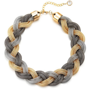 JOYFFO Collar de Gargantilla con Babero Grande, Collar Llamativo de Cable Hueco Trenzado para Vestido de Graduación, Accesorio de Moda - Product Image 4