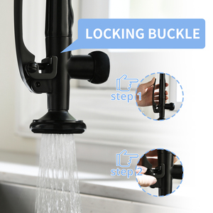 Robinet de cuisine thermostatique à tirette avec broche Robinet d'évier de cuisine à <span class=keywords><strong>double</strong></span> <span class=keywords><strong>sortie</strong></span> en laiton Robinets de cuisine en céramique contemporains Mélangeur - Product Image 5