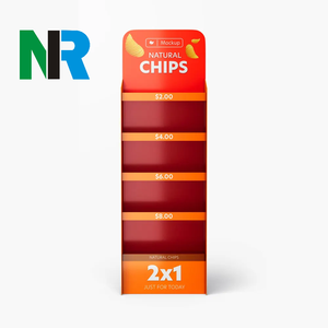 Thấp moq tùy chỉnh đồ ăn nhẹ các tông hiển thị đứng hạt bánh mì hiển thị giá kẹo thực phẩm sô cô la khoai tây sóng hiển thị các tông - Product Image 3