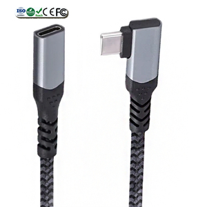 Góc bên phải <span class=keywords><strong>USB</strong></span> C Cáp mở rộng 90 độ 10gbps chuyển 100W 5A sạc nhanh <span class=keywords><strong>USB</strong></span> 3.1 Nam để Loại C nữ cáp mở rộng - Product Image 1