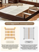 Lit piano monobloc style vague, style français, en bois massif et cuir véritable, lit double avec espace de rangement, dossier souple, lit de 1,80 mètre