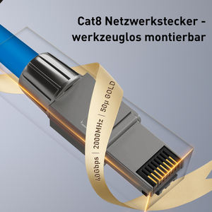 Konektor kabel Ethernet Cat8 kualitas tinggi melewati colokan Modular berlapis emas konektor tanpa sentuh Rj45 - Product Image 3