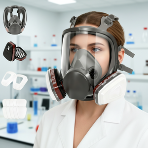 Máscaras Respiratorias <span class=keywords><strong>de</strong></span> Gas CBRN Industriales <span class=keywords><strong>de</strong></span> Silicona Transparente <span class=keywords><strong>con</strong></span> Doble Filtro y Sellado Completo, Certificadas por la CE, <span class=keywords><strong>de</strong></span> Alta Calidad - Product Image 1