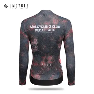 Mcycle Customized Breathable Bike Jersey Texture Fabric Long Sleeves Pro Lady Cycling Jersey For Spring