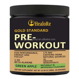 Suplemento para Adultos OEM a Base de Plantas, Potenciador de Energía con Cafeína, Vitaminas, Sabor a Manzana, Polvo Pre-Entrenamiento - Product Image 1