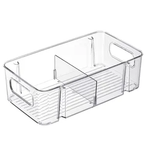 8 gói Stackable rõ ràng nhựa tủ lạnh tủ lạnh thực phẩm tổ chức Thùng Trái Cây Rau lưu trữ container Box Set với Divider