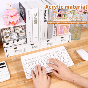 Tilted <strong>Acrylic</strong> Keyboard Display <strong>Stand</strong> for <strong>Desk</strong> Setup Mechanical Keyboard Holder for Office and Retail - Product Image 2