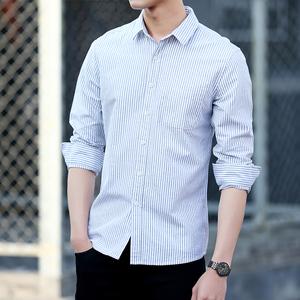 Profesional de alta calidad de manga larga de algodón casual <span class=keywords><strong>Camisa</strong></span> a <span class=keywords><strong>rayas</strong></span> para hombres - Product Image 6