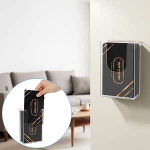 Porte-brochures en acrylique personnalisé présentoir mural pour cartes postales pour organisateur de cartes d'index publicité maison bureau école - Product Image 2