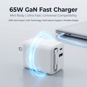 Cargador Rápido GaN de 65W PD <span class=keywords><strong>3.0</strong></span> 5V/3A Tipo-C con Enchufe EU/UK, Cable Retráctil, Certificación ETL, CE, FCC, SAA, para Laptop y Reloj Inteligente - Product Image 4