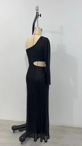 Robe de soirée pour femme, style européen, nouvelle collection été, ornée de paillettes, robe de club avec paillettes. - Product Image 5