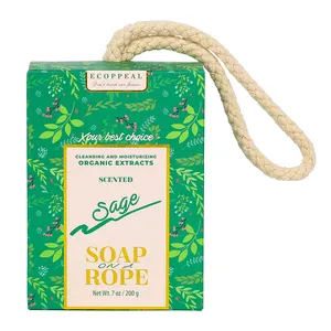 Wholesale Sensitive Face and Body Bar Soap On a Rope for Basic Cleaning Soap Manufacturer Factory