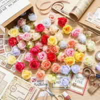 Assortiment de têtes de roses artificielles en tissu doux de haute qualité pour la décoration et l'artisanat - Faites à la main, légères et imperméables pour la Fête des Mères