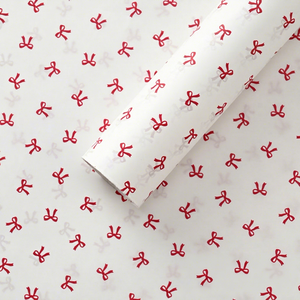 Papel de seda de 50*70cm, base blanca con lazo rojo, disponible en fábrica, adecuado para empaque de flores y ropa. - Product Image 1