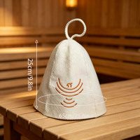 Chapeau de sauna en laine avec logo Golden Phoenix, élastique et doux, écologique, réutilisable, protection de la tête contre les dommages causés par la chaleur