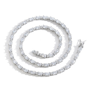 Chaîne Tennis Mix & Match Couleurs, Bijoux Hip Hop en Cuivre et Zirconium, Collier Tennis Mix & Match pour Femme, Mode Tanjing - Product Image 4