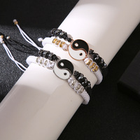 Colliers et Bracelets Tai Chi pour Couples - Pendentif Yin Yang Pièce de Puzzle - Collier Choker Yin Yang pour Amis et Couples - Spécial Saint-Valentin