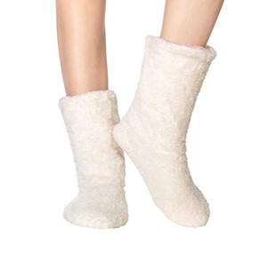 <span class=keywords><strong>Chaussons</strong></span> pour femmes pantoufles intérieur Super doux chaud confortable flou doublé pantoufles bottes avec chaussettes antidérapantes - Product Image 4