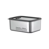 Boîte à lunch empilable en acier inoxydable avec couvercle transparent ventilé, 1-3L, pour la conservation des aliments frais au réfrigérateur, respectueuse de l'environnement