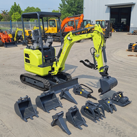 Mini-excavatrice Derette certifiée EPA de 1,5 tonne avec moteur Kubota, excavatrice compacte sur chenilles hydraulique pour petits travaux de construction