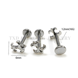 ASTM F136 Titanium Labret <span class=keywords><strong>Tragus</strong></span> Piercing Punk Style Plaqué Or Top Body Accessoire pour Mariage ou Fiançailles - Product Image 4