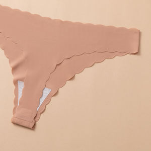 Culottes sexy sans couture en soie glacée douce multicolores, taille basse, entrejambe en coton, teintes unies, pour femmes - Product Image 4