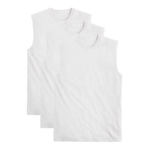 Wholesale Low Price Knitted Casual Blank Sleeveless T-<b>shirt</b> Men Custom Logo Printing Your Design Oversize Gym Workout Summer - Product Image 1