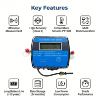 Compteur de chaleur ultrasonique fiable OEM/ODM DN15 DN500 haute précision MBUS RS485 2400/9600 IP68 Garantie 1 an Système CVC